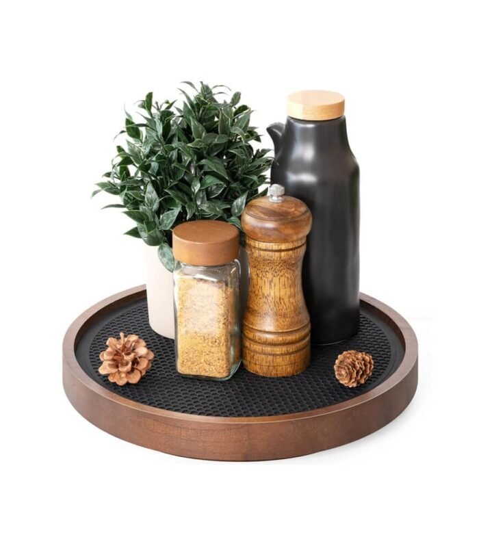 EOSAHR Wood Lazy Susan Organizer Turntable